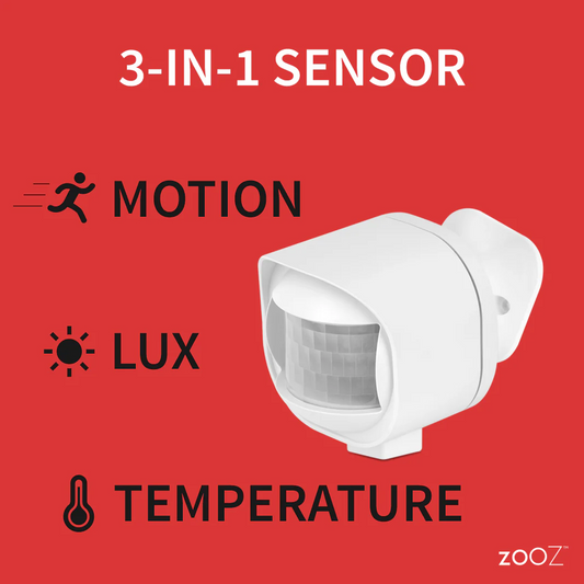Zooz Outdoor Motion Sensor ZSE70  800 Series Z-Wave / Motion, Temp, Lux