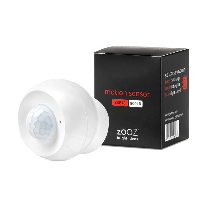 Zooz ZSE18 Motion Sensor 800 Series Z-Wave with Magnetic Base (Battery or USB Power)