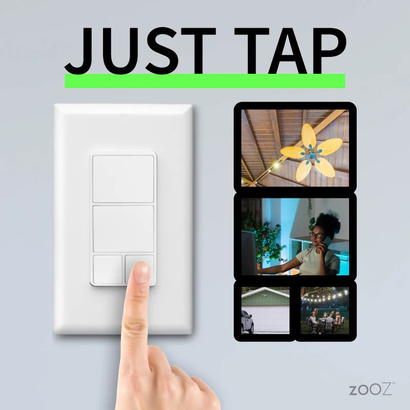 ZOOZ WALL REMOTE WHITE 800 SERIES Z-WAVE ZEN37 (BATTERY POWERED)
