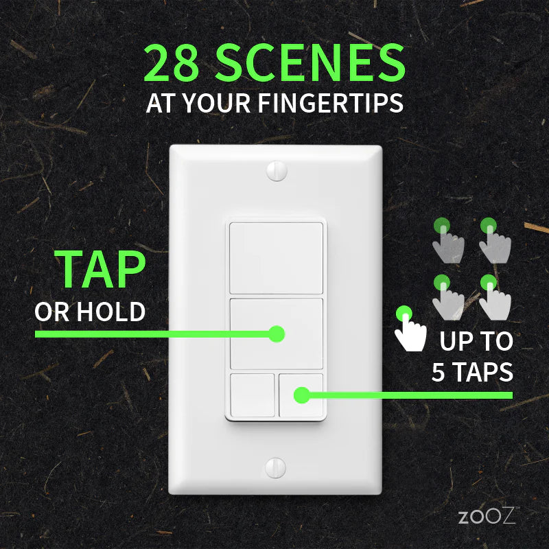 ZOOZ WALL REMOTE WHITE 800 SERIES Z-WAVE ZEN37 (BATTERY POWERED)